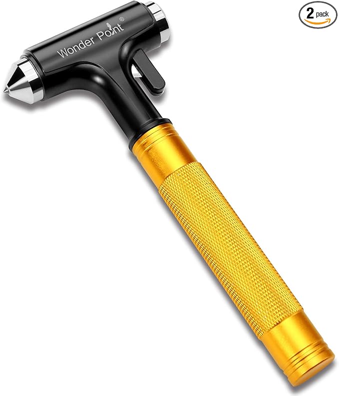 Premium Car Glass Breaker with Seat Belt Cutter - Automotive Safety Hammer - Emergecy Escape Tool, Car Autoaccessory Metal Wi