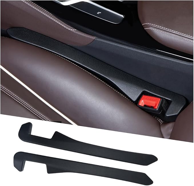 2PCS Car Seat Gap Filler,Flexible in between Car Seat Catcher for Tightly Filling Seats Gaps,Universal Cars Console Catcher Interior Cars Accessories for Women & Men (Black)
