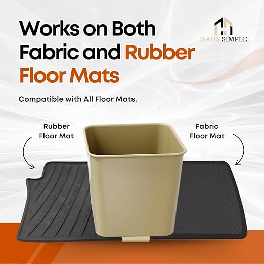 Car Trash Can Waterproof Vehicle Garbage Bin, Leakproof Anti Slip Floor Mat Clip Trash Bag Holder for Car, Truck, SUV, Van Portable Auto Trash Container with Stability Clips (Mocha, Small)