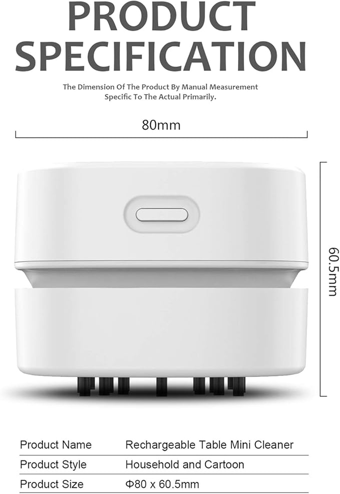 ODISTAR Desktop Vacuum Cleaner,Mini Table dust Sweeper Energy Saving with auto Power-Off Function,High Endurance up to 400 mi