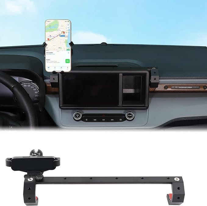 Aunginsy Dashboard Phone Holder Compatible with Ford Maverick 2022-2024, 8-inch Navigation Screen Upper Panel Fixed Clip 360° Rotation Mobile Phone Bracket for Most Cell Smartphone Mount Accessories