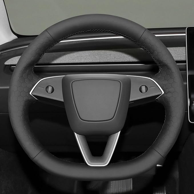 MEWANT DIY Stitching Steering Wheel Cover Wrap for Tesla Model 3 Highland 2023-2025/Model Y 2025 Highland for Tesla Model 3/Model Y Accessories