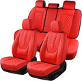 Coverado Car Seat Covers, Leatherette Seat Covers Full Set, Luxury Automotive Seat Covers Protector Cover Seat Universal Fit 