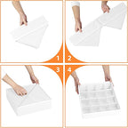 Criusia Drawer Organizer - 6 Set Clothes Organizer for Closet & Bedroom - 90 Cells Bins for Sock, Underwear, Bra, Baby Clothe