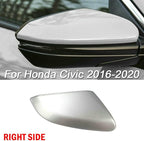 Silver Right Passenger Side Mirror Cap Cover For Honda Civic 2016 2017 2018 2019 2020 2021 Rearview Mirror Cap Replacement