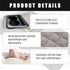 Car Center Console Armrest Pillow, Waterproof Car Armrest Cover Cushion with Cup and Phone Holder, Memory Foam Arm Rest Box Protector for Most Vehicles, Car Accessories (Gray)