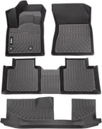 VIWIK Floor Mats Compatible for Mitsubishi Outlander 2022 2023 2024, Car Mats 3D Fit All Weather Custom Floor Liners Full Set Front & 2nd Row & 3nd Row Waterproof Anti-Slip Automotive Floor Mats TPE