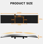 Rear View Mirror, Chrome Anti-glare Panoramic Rear Mirrors Universal 14 Inch Convex Car Interior Clip on Extra Big Wide Angle Rearview Mirror Extender to Reduce Blind Spot for Car SUV Trucks