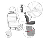 Seat Back Protector + Large Capacity Pocket Storage Organizer,Preventing The Impact of Children Stepping on The Seat Backrest (Style A-Black)