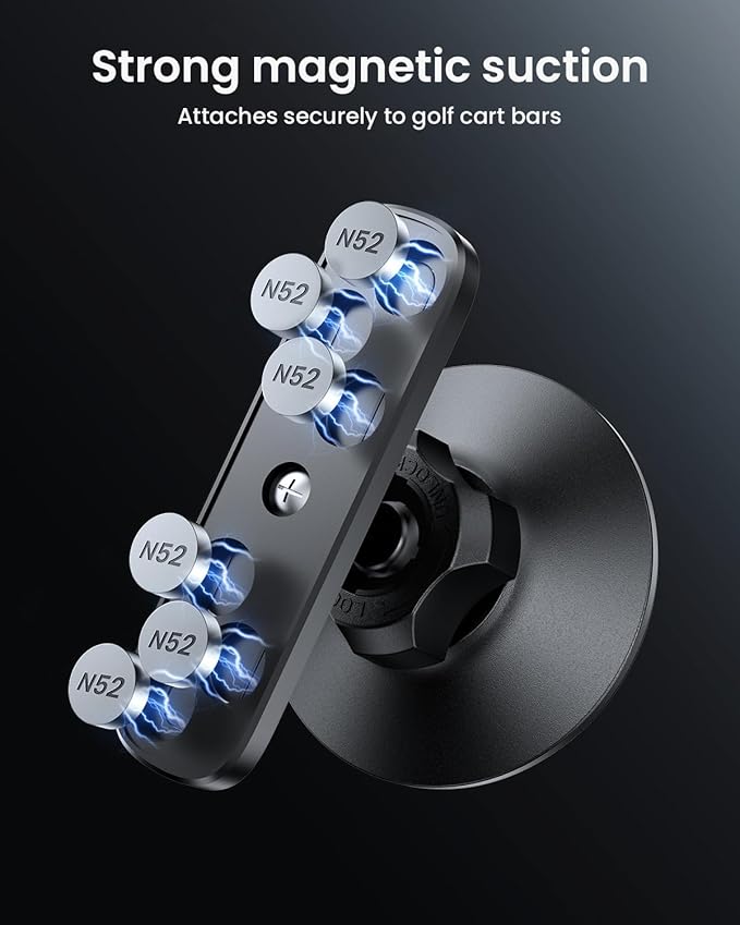 Miracase Magnetic Golf Cart, Gym Phone Holder, Strong Magnet Phone Mount Compatible with iPhone, Google Pixel Any Smartphone, Golf Cart Accessories Phone Caddy Gift for Friends