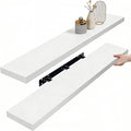 IEO Long Wooden Floating Shelves for Room Wall, Natural Wood Floating Shelves Wall Mounted Kitchen Shelf for Living Room, Bed