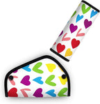 Kids Seat Belt Cover & Neck Protector - Soft Breathable Car Seat Belt Cushion for Children, Universal Fit, Hypoallergenic Travel Accessory, Colorful Heart