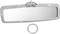 Bling Rhinestone Rear View Mirror Cover, Car Rea r Views Mirro r with Crystal Diamonds Bling Rhinestones Ca r Rears Vie w Mirrors Cars Interior Trim(White,Size:1.56x1.18inch)