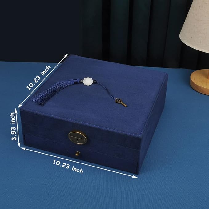 Women Jewelry Box Lockable 3 Layers Large Jewelry Organizer Storage Case for Earrings Necklaces Rings Bracelets,Green Display