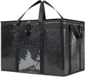 NZ home Insulated Bags for Food Delivery (3XL PRO) Grocery Shopping Cooler Bag, Pizza Delivery, Hot & Cold Catering Tote, Reusable, Foldable & Heavy Duty (Black)