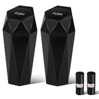 Car Trash Can with Lid, Mini Car Trash Cup with 30 Additional Trash Bags, Car Accessories for Interior, Leakproof Vehicle Garbage Bin for Car, Home, Office - 2 Packs, Black