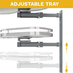 DWVO Corner Cabinet Pull-Out Organizer, 2-Tier Blind Corner Shelf with 270° Swing-Out Tray, Right Swing, Heavy-Duty Chrome Pl
