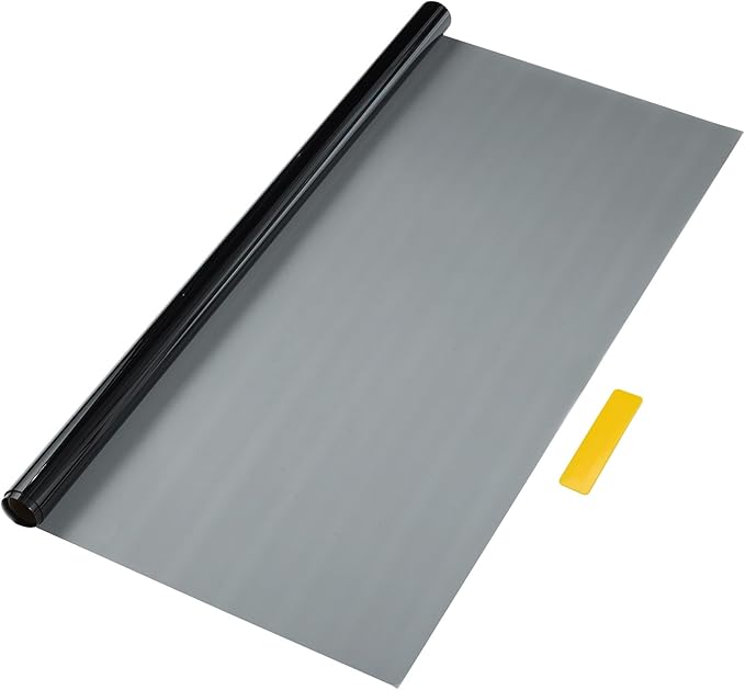 Motoforti Universal Car Window Tint Film Privacy Film 19.69 ft x 19.69 Inch Carbon 2 PLY PET Black 1 Pc VLT 50% IRR 32% UVR 95%