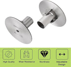 Shower Curtain Rod Bracket, 2Pcs Different Sizes Titanium Steel Shower Curtain Rod Single Swivel Flange Curtain Rod Wall-Moun