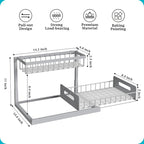 REALINN Under Sink Organizer, Pull Out Cabinet Organizer 2 Tier Slide Out Sink Shelf Cabinet Storage Shelves, Storage for Kit