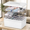 Citylife 3-Tier Medicine Cabinet Organizer,Medicine Cabinet First Aid Kit with Handle,Portable Multi-Purpose Storage Box Suit