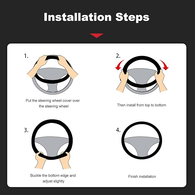 Ergocar Carbon Fiber Material Steering Wheel Cover Anti-Slip Breathable Sweat Absorbent Fashionable Sport Steering Wheel Sleeve for the Round Shape with Diameter of 15"（37.5-38cm）-Black Stripe