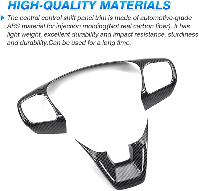 Autorder Custom Fit for Accessories Ford Bronco Sport (CX430) 2021 2022 2023 2024 2025 Carbon Fiber Steering Wheel Panel Trim Cover Automotive Interior Accessories Decoration