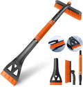 Kairiyard 31" Snow Brush and Ice Scrapers for Car Windshield, Detachable Extendable 360° Pivoting Snow Scrapers and Brush with Ergonomic Foam Grip for Car,Truck,SUV(Orange)