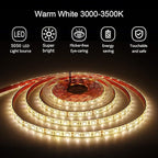 ALITOVE 16.4ft Warm White 3500K 5050 SMD LED Flexible Strip Ribbon Light 5M 300 LEDs Waterproof IP65 DC 12V for Home Garden Commercial Area and Festival Lighting