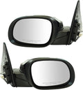 TRQ 2 Piece Driver and Passenger Side Mirror Assembly Set Power Folding Electric Adjustment Heated No Memory Black Compatible