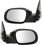 TRQ 2 Piece Driver and Passenger Side Mirror Assembly Set Power Folding Electric Adjustment Heated No Memory Black Compatible
