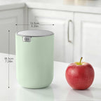 EKO Fandy 0.58 Gal/2.2L Mini Trash Can with Lid, Swing-Top Desktop Trash Can for Bathroom, Countertop, Vanity, Desk or Office, Small Garbage Bin (Sage)