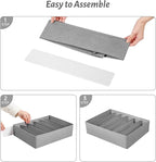 4 Packs T-shirt Drawer Organizers for Clothing,6 Grids Compartment Wardrobe Storage Box, Washable Clothes Organizer for Folde
