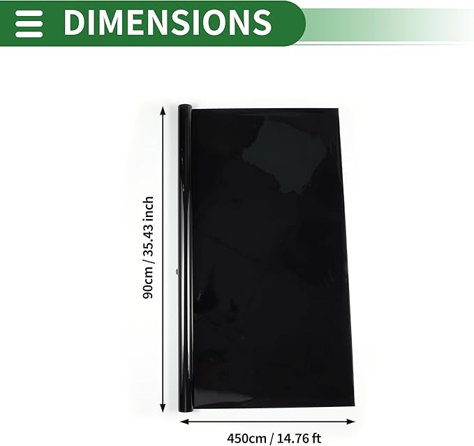 Motoforti Nano Ceramic Car Window Tint Film VLT 4% IRR 12% UVR 99% Black 14.76 ft x 35.43 Inch Privacy Film 2mil PET 1 Pc