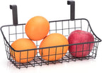 LeleCAT Basket with hook Grid Storage Basket, Hang it behind a door or on a railing, Over the Cabinet Door, Small, BLack,1 Pa