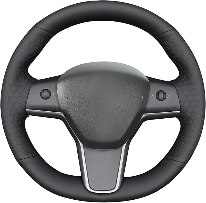MEWANT Hand Stitched Steering Wheel Cover for Tesla Model 3 2017-2023 / Model Y 2020-2023 for Tesla Model 3/Y Accessories