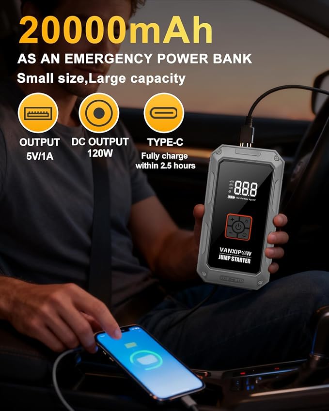M1 Car Battery Jump Starter with Air Compressor 4500A 150PSI (9.0 L Gas/8.0L Diesel) Portable Car Jump Starter Power Pack
