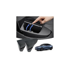 Shademax 2PCS Car Front Door Trash Can for Tesla Model Y Juniper 2026 2025, Side Door Storage Box Organizer with Push-to-Open Lid Design ABS Front Seat Garbage Can Bin for New Model Y Accessories 2026