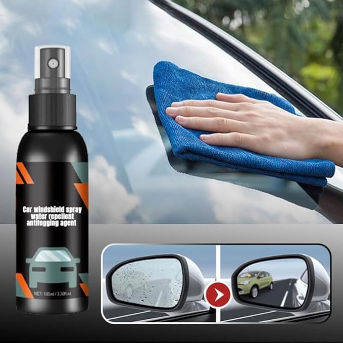 Car Windshield Spray Water Repellent Antifogging Agent, Car Glass Anti-Fog Rainproof Agent Kit, 100ml Nano Rain Remover for W