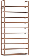 Kitsure Shoe Rack for Closet - 10-Tier Shoe Organizer with Hook Rack, Large-Capacity & Space-Saving Shoe Shelf for Entryway, 