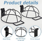 AHANDMAKER 6 Pcs Slat Wall Hat Display Rack Wall Mounted Durable Metal Hat Organizer Accessories for Baseball Caps Wigs Retai