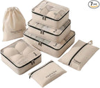 7 Piece Mesh Packing Cubes Set Travel Organizers Compresion Bags For Travel Accessories