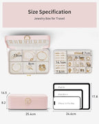 Vlando Jewelry Box Organizer for Women Girls, 2 Layer Jewelry Case with Lock,Jewelry Storage Earrings Necklace,Rings,Gift Box