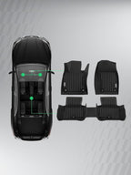 YHTAUTO Floor Mats Compatible with 2014-2017 Infiniti Q50, TPE Floor Liners All-Weather Protection Custom Fit, 1st & 2nd Row, Set of 3 Black