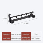 Wardrobe Clothes Hanger Rail - Heavy Duty Retractable Closet Pull Out Rod, 25-45Cm Pull-Out Clothes Rail, Extendable Wardrobe