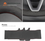 MEWANT Hand Stitched Matte Carbon Fiber&PU Leather Steering Wheel Cover Wrap for Tesla Model 3 Highland 2023 2024 2025 Steering Wheel Accessories