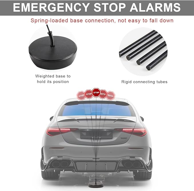 Parking Garage Flashing Stop Sign, Garage Parking Assistant LED Flashing Warning Stop Sign, Adjustable Height Parking Sensor Car Stop Target Indicator, Parking Assist Indicator