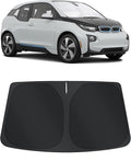 TINGLU Sun Shade for BMW i3 2014-2022 Accessories Windshield Sun Shade Window Shade UV Rays Protection Sun Visor Cover with Steering Wheel Sunshade Storage Bag