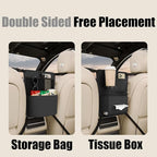GMQ Car Pocket Handbag Holder,Pu Leather Seat Back Organizers Bag,Purse Holder for Between Seats Multifunctional Car Seat Storage (Black)