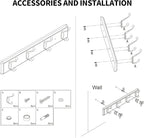 Badiano Wooden Coat Rack, Wall-Mounted Organizer for Closet, Entryway, Hallway, Foyer, Bedroom, Heavy Duty Double Hooks for H